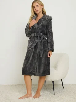 Gris - PixieGirl Petite Peignoir à capuche super Luxe