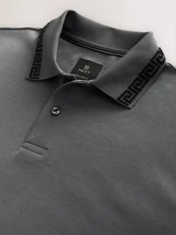 Gris - Polo à col intelligent Manches courtes