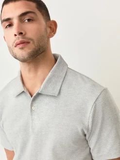 Gris - Polo Heritage brossé à motif
