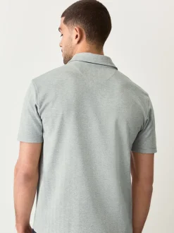 Gris - Polo Heritage brossé à motif