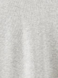 Gris - Pull Col rond en pur Coton Coupe classique