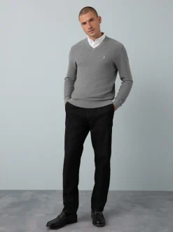 Gris - Pull Oxford texturé coupe classique