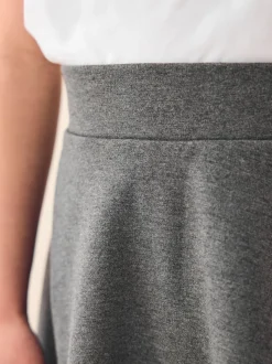 Gris - Pull-On Jersey Extensible School Skater Jupes (3-17yrs)