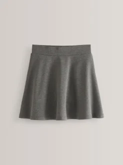 Gris - Pull-On School Skort with Jersey Extensible (3-17yrs)