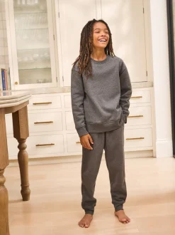 Gris - Pyjama simple en laine polaire (3-16yrs)