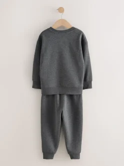 Gris - Pyjama simple en laine polaire (3-16yrs)