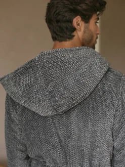 Gris - Robe de chambre super douce À capuche