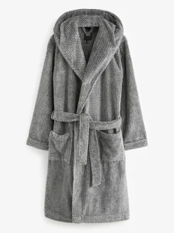 Gris - Robe de chambre super douce À capuche