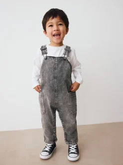Gris - Salopette en denim (3mths-7yrs)