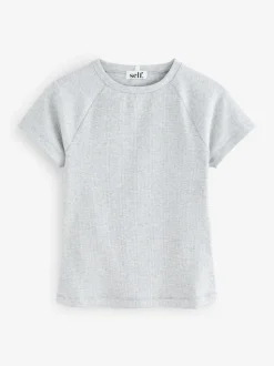 Gris - Self T-shirt côtelé ajusté