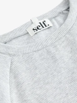 Gris - Self T-shirt côtelé ajusté