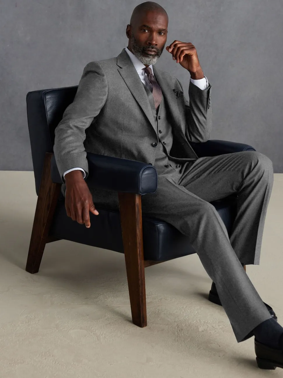 Gris - Slim Fit (Slim Fit) - Veste de costume en flanelle de laine et cachemire mélangées Signature Zignone