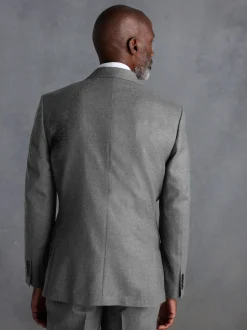 Gris - Slim Fit (Slim Fit) - Veste de costume en flanelle de laine et cachemire mélangées Signature Zignone