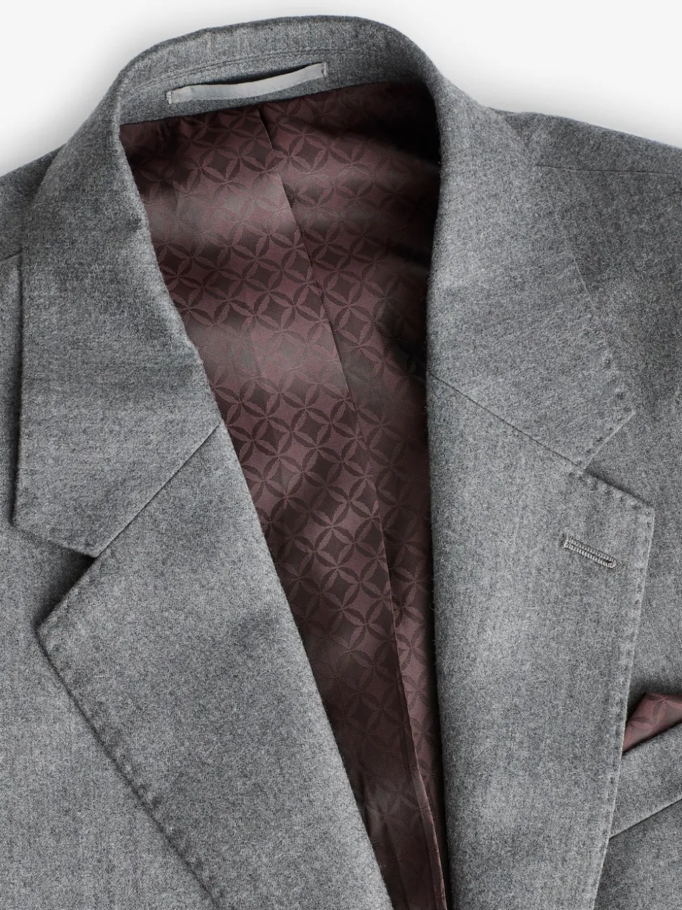 Gris - Slim Fit (Slim Fit) - Veste de costume en flanelle de laine et cachemire mélangées Signature Zignone