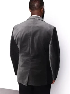 Gris - Slim Fit (Slim Fit) - Blazer Motionflex Extensible en velours