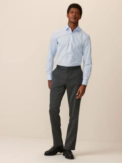 Gris - Slim Fit (Slim Fit) - Lot de 2 pantalons intelligents unis sur le devant