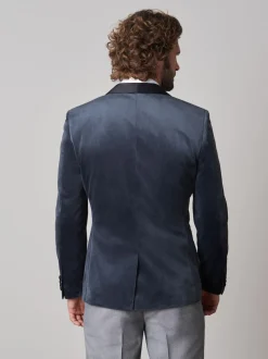 Gris - Slim Fit (Slim Fit) - Blazer en velours