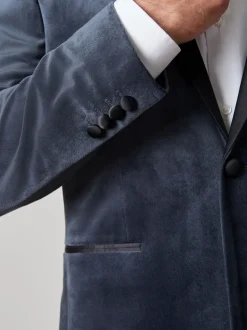 Gris - Slim Fit (Slim Fit) - Blazer en velours