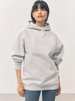 Gris - Sweat à capuche long épais décontracté