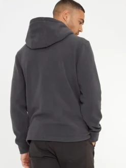 Gris - Sweat à capuche Threadbare en micropolaire