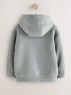 Gris - Sweat à capuche zippé en polaire Borg (3-16ans)