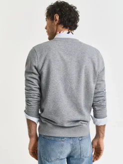 Gris - Sweat GANT Shield à col ras du cou