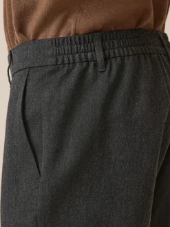 Gris - Taille élastiquée Vêtement de survêtement élégant sur le devant uni