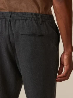 Gris - Taille élastiquée Vêtement de survêtement élégant sur le devant uni