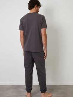 Gris - Threadbare Ensemble de Pyjamas en Coton Pêche