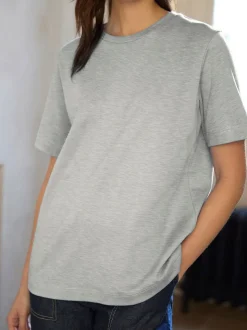 Gris - T-shirt Manche courte Col ras du cou lourd