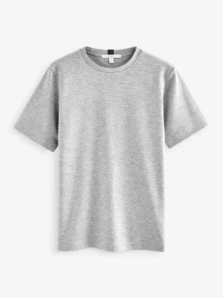 Gris - T-shirt Manche courte Col ras du cou lourd