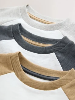 Gris - T-shirts raglan à manches longues Lot de 3 (3mois7ans)