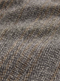 Gris - Veste de costume à coupe ajustée en laine mélangée à rayures à chevrons