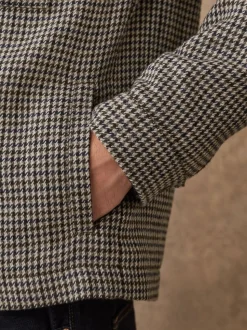 Gris - Veste élégante à deux poches en dents de poule