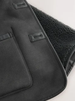 Gris - Veste réversible imitation peau de mouton