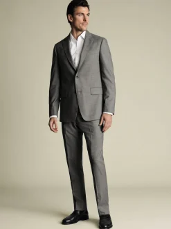 Gris - Veste slim Charles Tyrwhitt Sharkskin