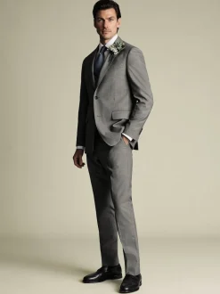 Gris - Veste slim Charles Tyrwhitt Sharkskin