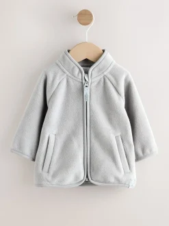 Gris - Veste zippée bébé en micro polaire (0mois-2ans)