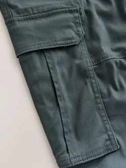 Gris anthracite - Coupe fuselée régulière - Pantalon cargo stretch en coton
