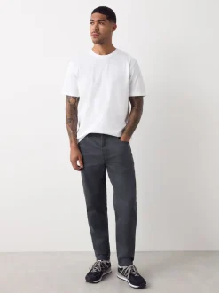 Gris anthracite - Jeansextensible classique coupe fuselée régulière