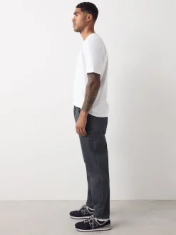 Gris anthracite - Jeansextensible classique coupe fuselée régulière