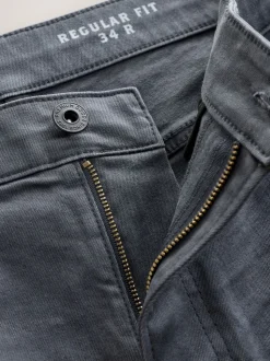 Gris anthracite - Jeansextensible classique coupe fuselée régulière