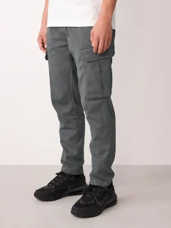 Gris anthracite - Skinny Fit (Skinny Fit) - Pantalon cargo stretch en coton