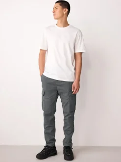 Gris anthracite - Skinny Fit (Skinny Fit) - Pantalon cargo stretch en coton