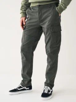 Gris anthracite - Slim Fit (Slim Fit) - Pantalon cargo stretch en coton