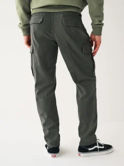Gris anthracite - Slim Fit (Slim Fit) - Pantalon cargo stretch en coton
