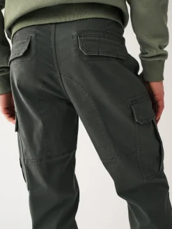 Gris anthracite - Slim Fit (Slim Fit) - Pantalon cargo stretch en coton