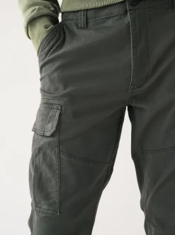 Gris anthracite - Slim Fit (Slim Fit) - Pantalon cargo stretch en coton