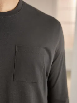 Gris ardoise/bleu marine - Ensemble pyjama en jersey à manches longues