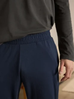 Gris ardoise/bleu marine - Ensemble pyjama en jersey à manches longues